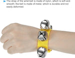 El Regalo 2PCs Jingle Bells Christmas Bracelets | Wrist & Ankle Bells for Party Favors, Musical Rhythm & Christmas Decor | Adjustable Percussion Instruments (Yellow)