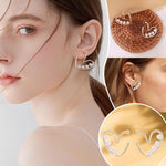 El Regalo Pearl Heart Ear Stud Earrings- Gold Pearl Studs Earrings Love Heart Earrings Jewelry for Women and Girls Gifts