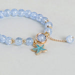 El Regalo 3PCs Opal Stone, Crystal Beads Tassel Bracelet With Cute Enamel Charms Star, Shell, Rainbow, Flowers, Swan, Pearls etc. for Kids/Girls/Teens/Women (Option-1)