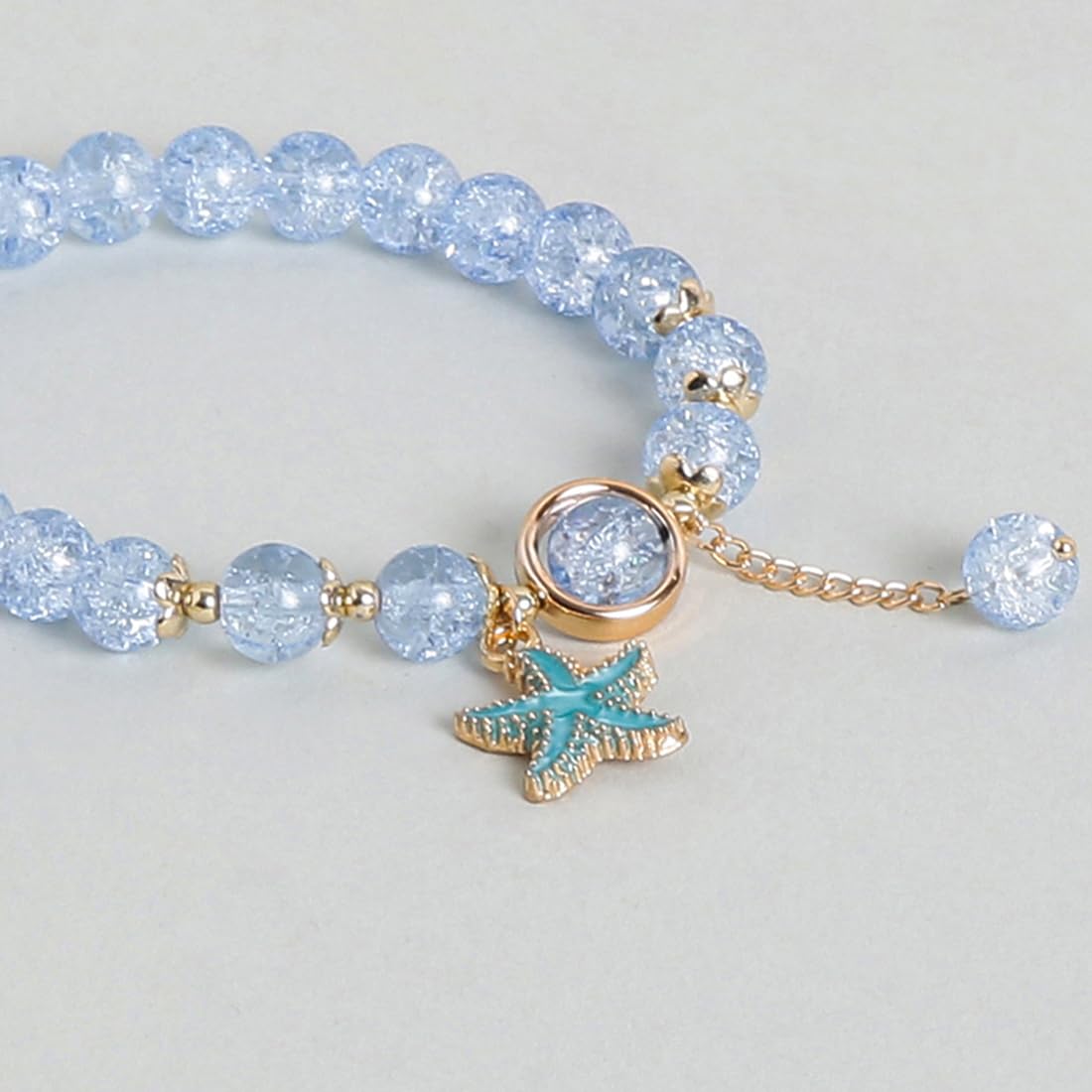 El Regalo 3PCs Opal Stone, Crystal Beads Tassel Bracelet With Cute Enamel Charms Star, Shell, Rainbow, Flowers, Swan, Pearls etc. for Kids/Girls/Teens/Women (Option-1)