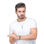El Regalo Men's Stainless Steel Arrowhead Necklace for Boys/Men- Gift for Him (Silver Tone)