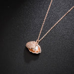 El Regalo Stainless Steel Anti Tarnish Pearl shell Pendant Necklace for Girls & Women, Trendy Waterproof Pearl Shell Pendant Necklace for Teens/Girls/Women, Mermaid Jewelry (Rose Gold)