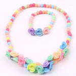 El Regalo 2 Sets Kids Girls Jewelry Sets - Kids Beads Necklace & Bracelets Jewelry Sets for Girls & Toddlers (Option-5)