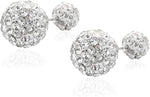 El Regalo 3-in-1 Front Back Crystal Ball Earrings - Sparkly Disco Shamballa Ball Earrings for Girls & Women - Double Sided Earrings with Versatile Style for Any Occasion