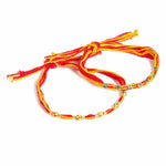 El Regalo 2PCs Red & Yellow Moli Thread Rakhi Combo Set for Brother- Auspicious OM, Ganesha, Satiya, Lion etc. Mauli Rakhi with Roli Chawal Shagun, Message Card in Rakhi Gift Box (Option-5)