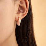 El Regalo 1Pair Love Heart Hoop Earrings- Small Oil Dripping Gold Plated Heart Earrings for Girls & Women Hoop (Pink)