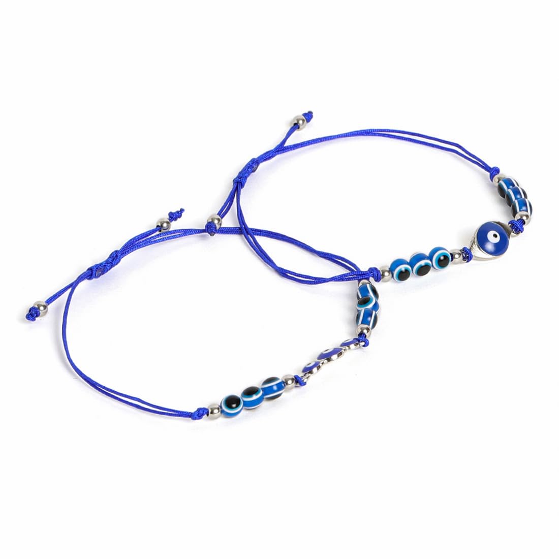 El Regalo 2PCs Evil Eye Rakhi Combo Set for Bhai-Bhabhi or Bhai-Bhatija/Bhatiji- 2 Evil Eye Rakhis with Roli Chanwal, Rakhi Card in Rakhi Gift Box (Option-9)