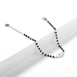 El Regalo Stainless Steel Mangalsutra Evil Eye Nazaria Bracelet- Black Crystal Beads Anti Tarnish Chain Bracelet for Girls/Women (Evil Eye Nazaria Bracelet)