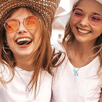 El Regalo 2Pcs/Set Resin Crystal Bff Best Friend Magnetic Butterfly Couple Matching Split Heart Pendant Necklaces For Besties/Best Friends/Couples - Valentines Day Gift - Unisex-Adult