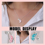 El Regalo Cute BFF Necklaces for 2, Enamel Butterfly Friendship Necklace for Teen Girls Women - Gift for Best Friends/Besties/Sisters (Silver)