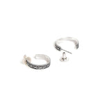 El Regalo 2 Pairs Tribal Oxidized Half Hoop Earrings, Huggie Earrings- Hammered Bohemian Oxidized German Silver Baali Earrings (Option-2)
