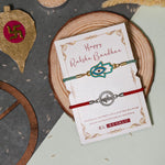 El Regalo Fancy 2PCs Evil Eye Rakhi Set for Brother with Roli Chawal & Rakhi Message Card - Lucky Protection Rakhi to Avoid Negative Energies for Brother/Sister-in-Law/Niece or Nephew (Option-3)