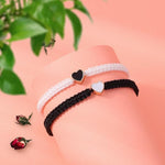 El Regalo 2PCs Minimalist & Elegant Heart Bracelet Rakhi Combo Set for Brother/Bhai/Bhaiya-Bhabhi with Roli-Chawal & Rakhi Gift Box - Handwoven, Beautifully Packaged (Black & White)