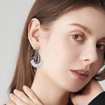 El Regalo Bohemian Oxidised Silver Earrings for Women | Vintage Tribal Hoop & Geometric Drop Earrings | Boho Statement Dangle Earrings for Girls | Indo Western Fashion Jewellery (Style-1)