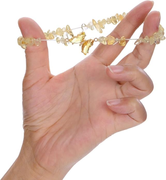 El Regalo 2PCs Natural Crystals Butterfly Bracelets Set- Real Crystals Healing Stones Bracelet Combo for Women (Yellow Citrine)