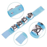El Regalo 2PCs Jingle Bells Christmas Bracelets | Wrist & Ankle Bells for Party Favors, Musical Rhythm & Christmas Decor | Adjustable Percussion Instruments (Light Blue)