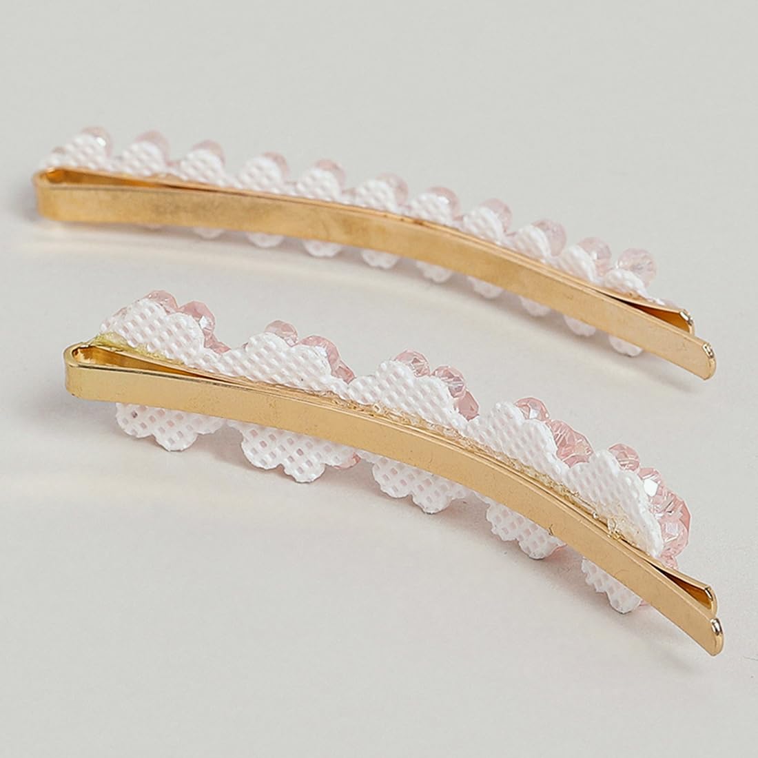 El Regalo 3 PCs Rhinestone Crystal Headband & Hair Clips Set - Shiny Non-Slip Beaded Party Hairband Hair Band with 2 Hair Clisp - Hair Accessories Hair Decoration for Women Girls (Pink)