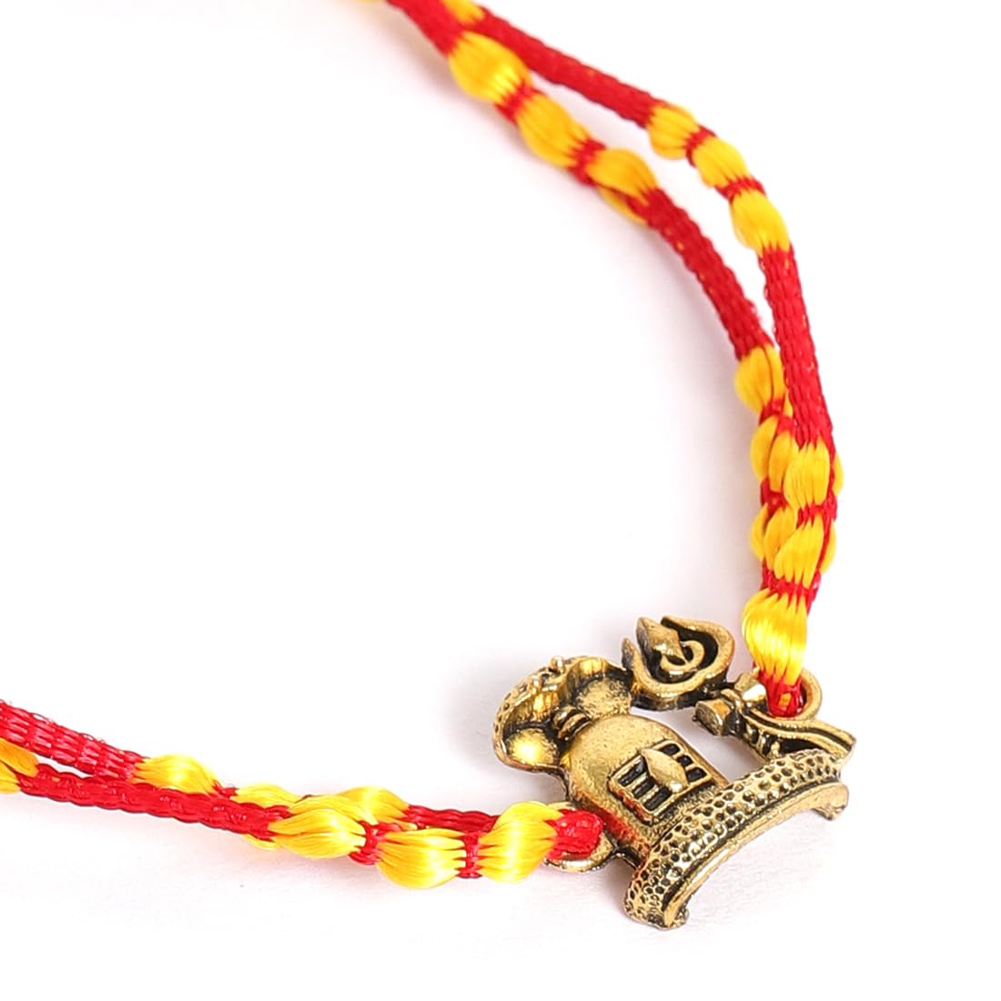 El Regalo OM Ganesha Red Thread Rakhi for Brother/Bhai/Bhaiya- Auspicious OM/Aum, Ganesha Rakhi with Roli Chawal Shagun, Rakhi Message Card in Rakhi Gift Box (Shiva Moli Rakhi)
