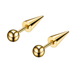 El Regalo 5 Pairs Surgical Stainless Steel Round Ball Cone Spike Cartilage Earring- Waterproof Tragus Ear Piercing Helix Unisex Earrings for Men & women