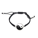 El Regalo 2 PCs Unisex Yin Yang Macrame Bracelet Set - Yin Yang Thread Adjustable Bracelet for Couple/Best Friends