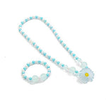 El Regalo 3 PCs Girl Princess Necklaces & Bracelets Jewelry Set with Colorful Flowers & Acrylic Beads - Kids Stretchy Chunky Costume Jewelry Gifts Party Favors Dress up Jewelry for Little Girl Toddler