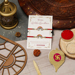 El Regalo 2PCs Cute Kids Rainbow Bracelet Rakhi Combo Sets- Fancy Kids Rakhi for Brother/Sister/Niece or Nephew with Roli Chwal, Rakhi Message Card in Rakhi Box for Babies/Toddlers/Kids (Option-3)