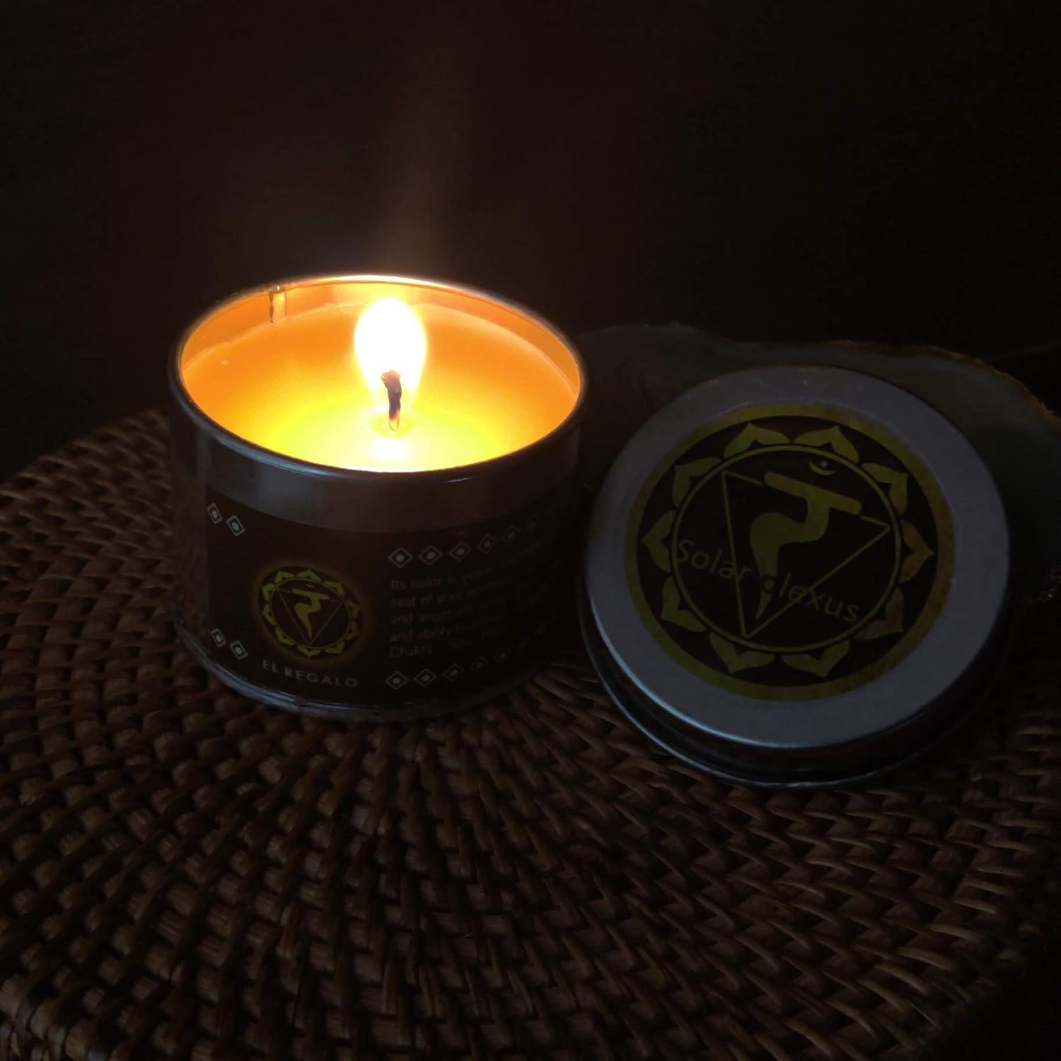 El Regalo Sacral Chakra Tin Candle/Svadhisthana Chakra Aromatherapy/Meditation Chakra Candles: Fragrances: Ylang Ylang