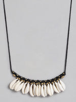 El Regalo Bohemian Gypsy Hippie Cowrie Beads Collar Macrame Choker Necklace for Girls & Women | Adjustable Retro Cowrie Handmade Beach Choker Necklace (Black Macrame Cowrie Necklace)