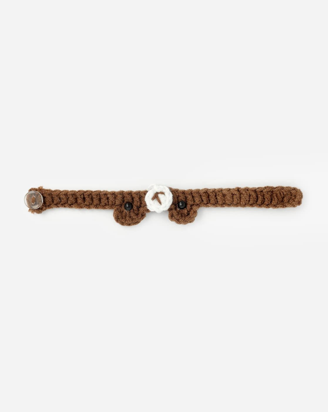 El Regalo Knitted Bracelet Rakhi for Baby - Unisex color and style - Rakshabandhan Adjustable Rakhi Combo with Greeting Card and Shagun. Brown Bear