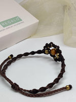 El Regalo Natural Gemstone Tiger Eye Anklet for Girls & Women | Bohemian Style Tiger Eye Adjustable Anklet/Bracelet/Armlet for Girls & Women