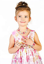 El Regalo Kids/Toddlers/Girls Wooden Beads Handmade Necklace & Bracelet Jewelry Sets (1 Necklace & 1 Bracelet): Kids Princess Jewelry Set (Butterfly Kids Jewelry Set)