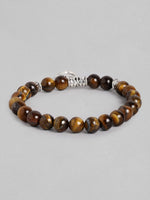 El Regalo -e OM -e Charm Healing Yoga 8mm Beads Stretchable Bracelets for Men/Women | OM Yoga Spiritual Jewelry (Tiger Eye)
