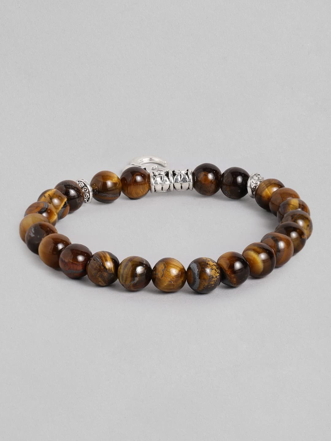 El Regalo -e OM -e Charm Healing Yoga 8mm Beads Stretchable Bracelets for Men/Women | OM Yoga Spiritual Jewelry (Tiger Eye)