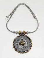 El Regalo Double Tone Lord Ganesha/Ganpati German Silver Pendant Necklace | God Ganpati Pendant Necklace for Girls & Women- Gift for Ganesh Chaturthi Pooja