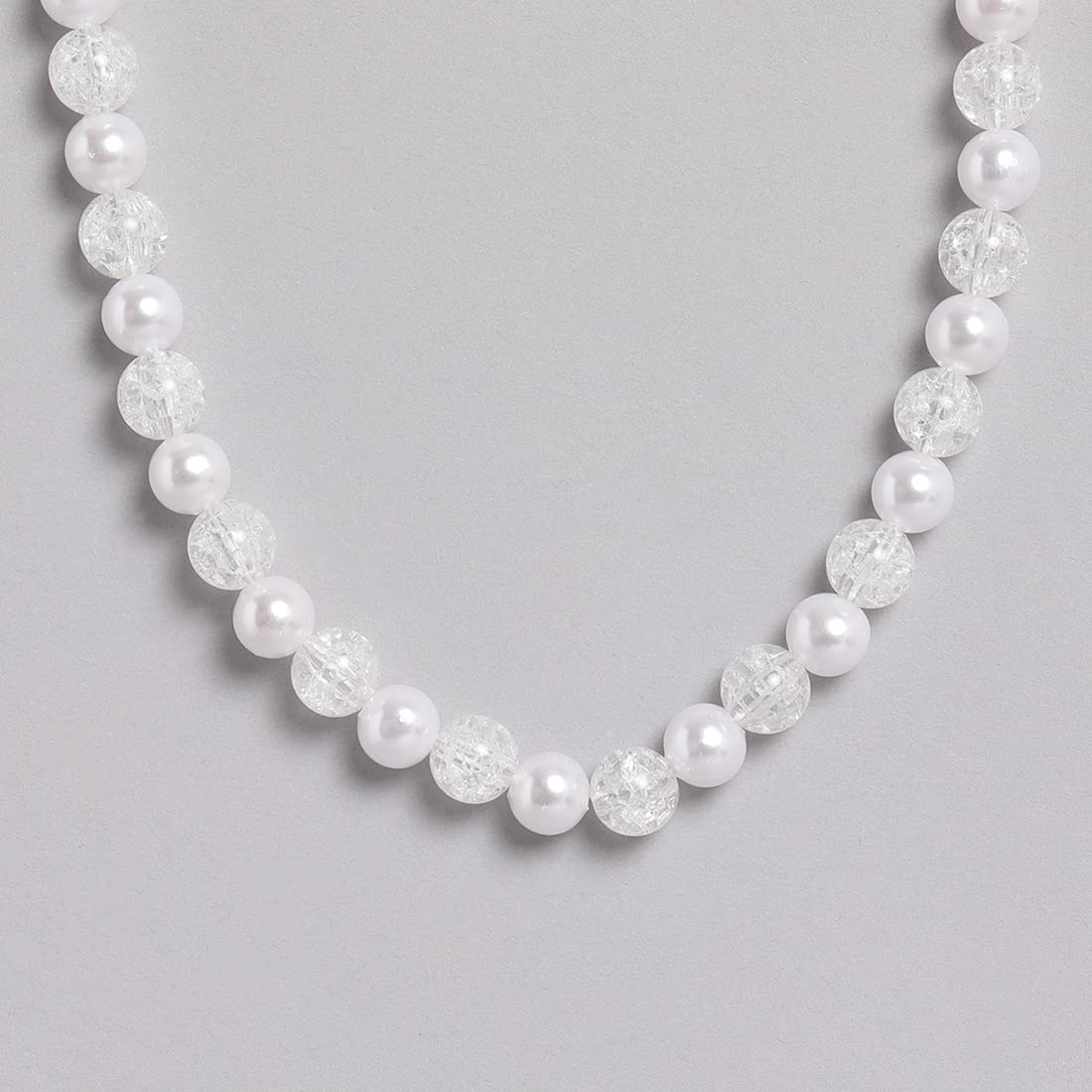 El Regalo Kids Girls Princess Jewelry Set - White Bead Necklace, Bracelet & Earrings for Girls