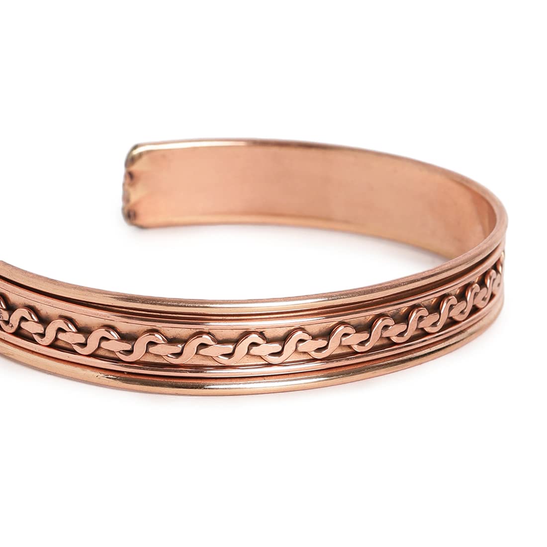 El Regalo Unisex 2PCs Pure Copper Magnetic Bracelet Combo Set for Joint Pain Relief/Arthritis - Slim Minimalist Style - Adjustable Magnetic Therapy Healing Copper Fashion Jewelry (Option-4)