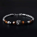 El Regalo Mens Rakhi for Bhai- Lion Stainless Steel Bracelet Rakhi with Faceted Semi Precious Stones - Natural Healing for Brother/Nephew/Bhatija (Option-2)