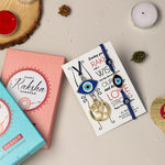El Regalo 2 PCs OM Evil Eye Couple Rakhi Set for Bhaiya and Bhabhi- Bhaiya Bhabhi Luma Rakhi Set- Brother/Bhabhi Rakhi Combo