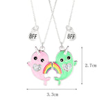 El Regalo Best Friend Forever 2Pcs-Split Magnetic Matching Bff Pendant Necklaces Set- Unicorns, Whales, Koalas Pendant Friendship Necklaces For Girls (Whales Bff Necklace)