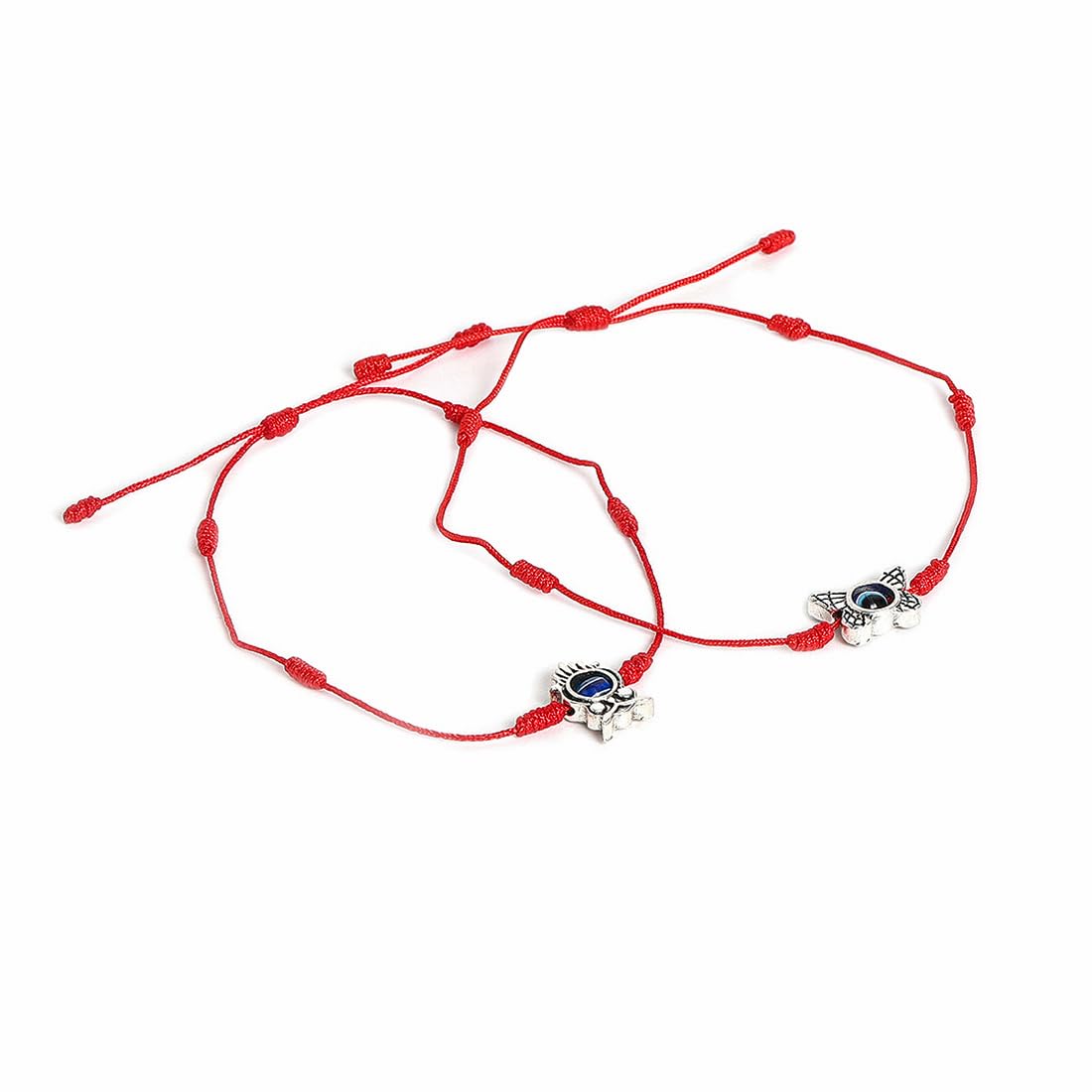 El Regalo 2PCs Evil Eye Rakhi Combo Set for Bhai-Bhabhi or Bhai-Bhatija/Bhatiji- 2 Evil Eye Rakhis with Roli Chanwal, Rakhi Card in Rakhi Gift Box (Option-8)