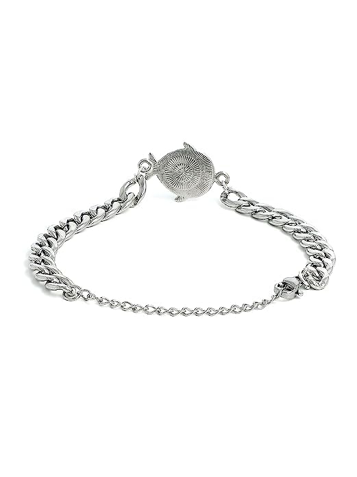 El Regalo Unisex-Adult 1Pc Cz Evil Eye Stainless Steel Rakhi For Brother - Anti Tarnish/No Rust/Waterproof Evil Eye Designer Rakhi With Roli Chawal, Rakhi Message Card In Rakhi Gift Box (Option-1)