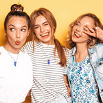 El Regalo 3 PCs BFF Best Friend Forever Split Heart Magnetic Matching Pendant Necklaces Set for Kids/Girls/Teens- Friendship Puzzle Necklaces Sets for Besties (Blue Dphphin Shell BFF)