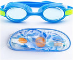 El Regalo Kids Swim Goggles Clear Wide Vision Swimming Goggles Anti Fog Kids Pool Goggles Silicone Frame Children Goggles (upto 9 years old kids) (Blue)