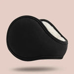 El Regalo 1PC Unisex Warm Knit Earmuffs- Winter Outdoor Fur Earwarmer, Foldable, Adjustable Wrap Ear Warmer for Girls/Boys/Men/Women (Black Fleece)