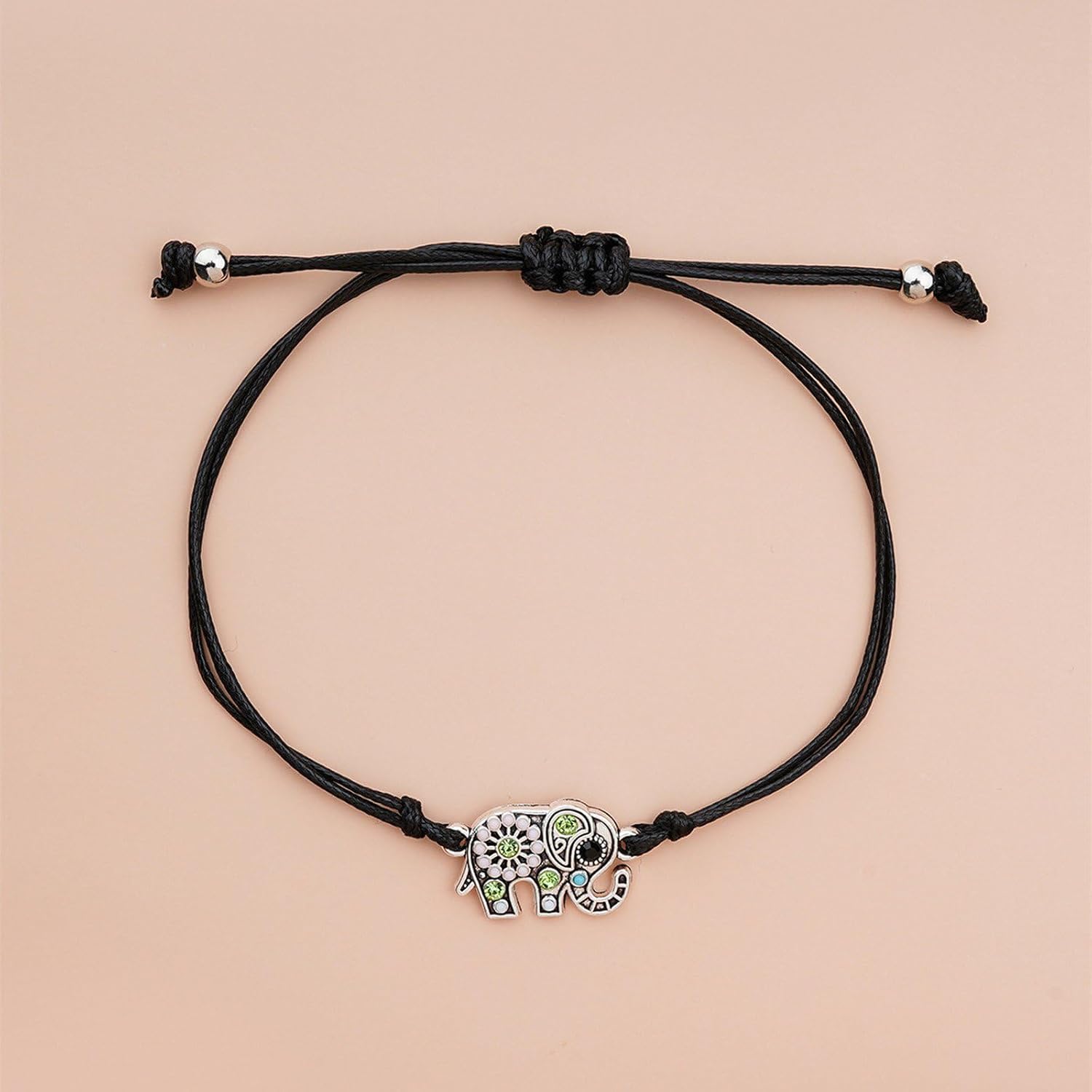 El Regalo 1PC Designer Elephant Crystal Rakhi for Brother with Roli Chawal & Message Card in Rakhi Gift Box- Rakhi for Brother/Bhabhi/Niece or Nephew