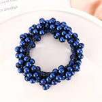 El Regalo 4PCS Fancy Pearls Hair Ties- Elastic Pearl Scrunchies Bead Hair Ropes Stretchy Hair Band Pearl Hair Scrunchies Hair Accessories for Women Girls (Color Options-2)