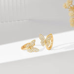 El Regalo Cubic Zirconia Butterfly Huggie Hoop Earrings - 14K Gold Plated Small Hoops for Girls, Teens & Women | Hypoallergenic Tiny Butterfly Earrings