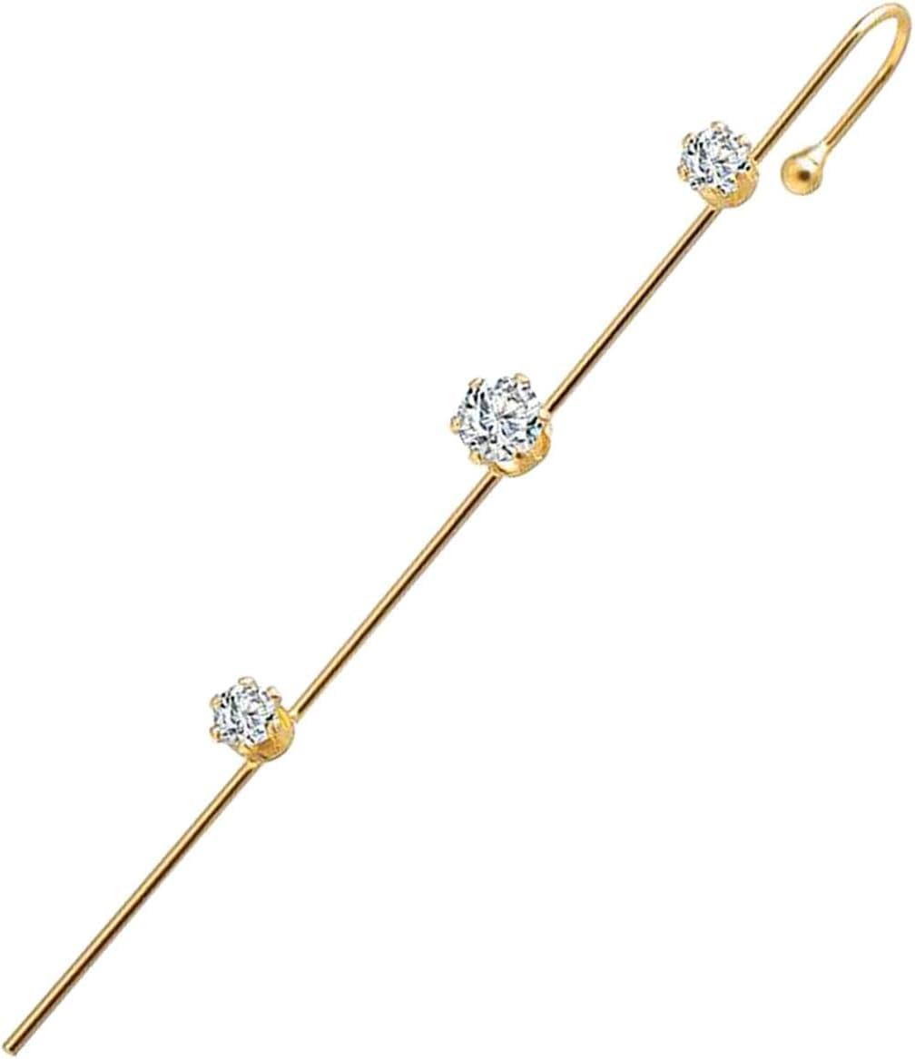 El Regalo 2PCs Glamorous Statement Ear Needle Wrap Crawler Earrings- Fashion Ear Cuff Ear Wrap Needle Earrings Jewelry For Girls & Women (Option-1)