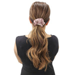 El Regalo 3 PCs Satin Silk Pearls Hair Scrunchies for Women/Girls- No Damage Silk Hair Ties with Delicate Pearls - Soft, Smooth & Shiny Hair Accessories (Color option-1)