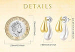 El Regalo Two-Tone Front-Back Metal Drop Earrings - Vintage Retro-Style Stud Earrings for Girls/Women